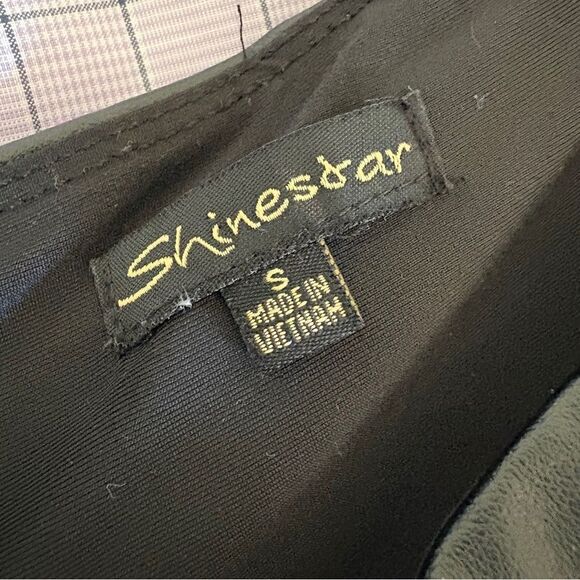 Shinestar Stretchy Shiny Black Faux Leather Leggings Women's S great preworn con - Picture 7 of 7